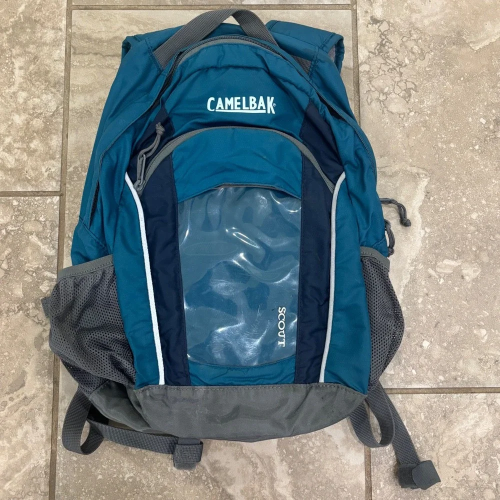 CamelBak Scout Kids Hydration Backpack Blue Grey Set of 2 No Bladder
